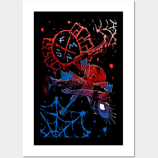 spider punk spiderpunk spiderman hobie brown Wall Art by JonathanGrimmArt